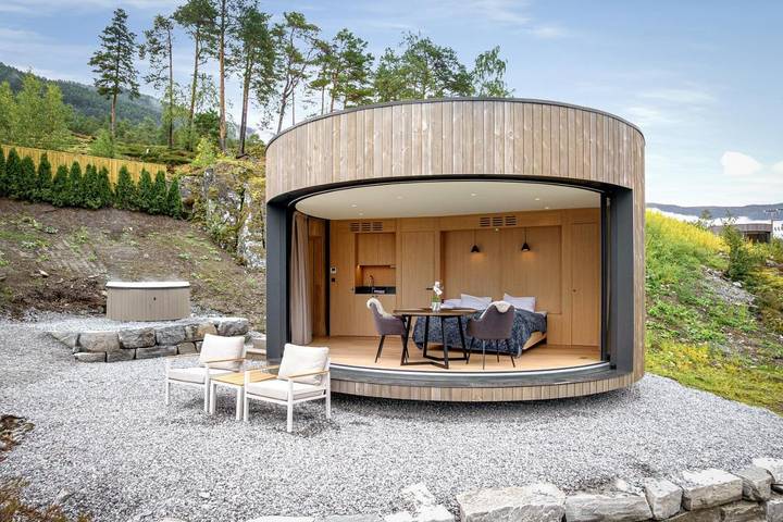 Camping for 2 personer, med Jacuzzi og Terrasse i tillegg til Utsikt i Sognefjorden