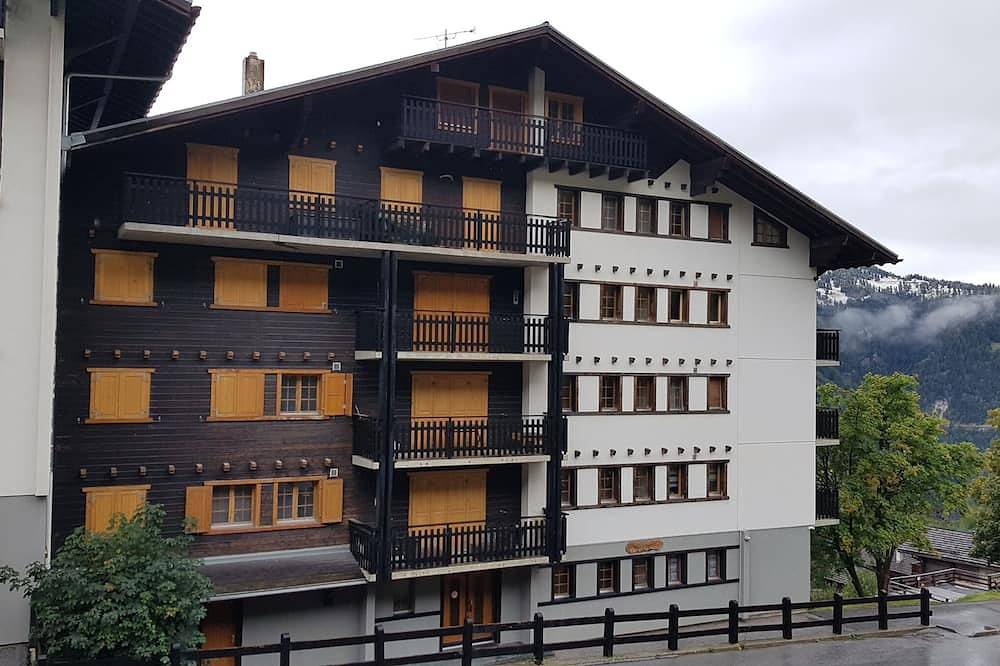 Ganze Wohnung, Außen: Wohnung für 2 Personen im Erdgeschoss, privater Garten mit Gartenmöbeln und schöner Aussicht, in Saint Luc, Anniviers