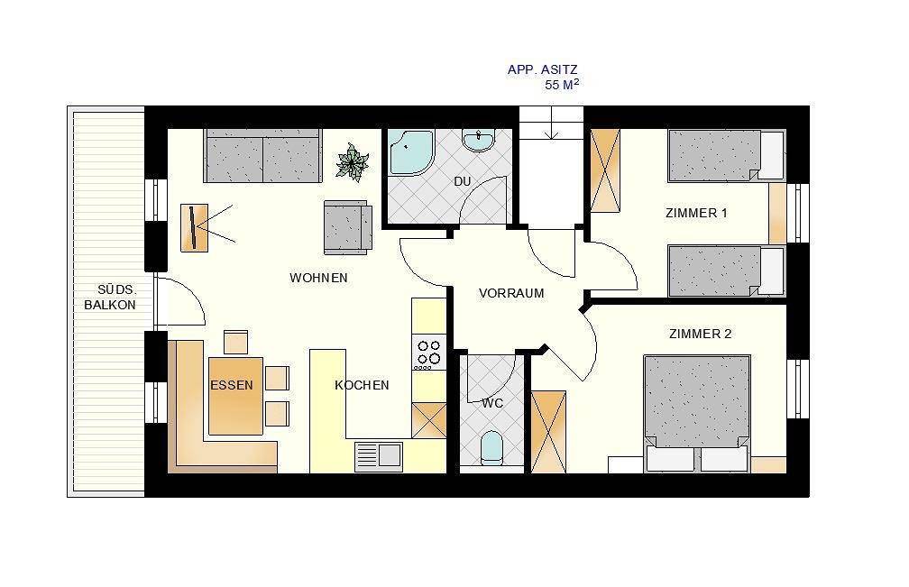 Ganze Ferienwohnung, Apartment/2 Schlafräume/Du od. Bad, Wc in Loferer und Leoganger Steinberge, Leogang
