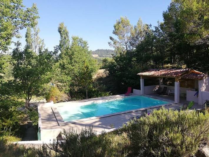 Maison de vacances pour 2 personnes, avec terrasse et piscine ainsi que jardin et vue, animaux acceptés - 1