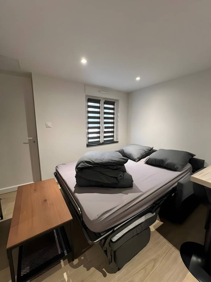 Ganze Wohnung, Apartment „L'Échappée“ mit gemeinsamer Terrasse, WLAN und Klimaanlage in Geispolsheim, Region Straßburg