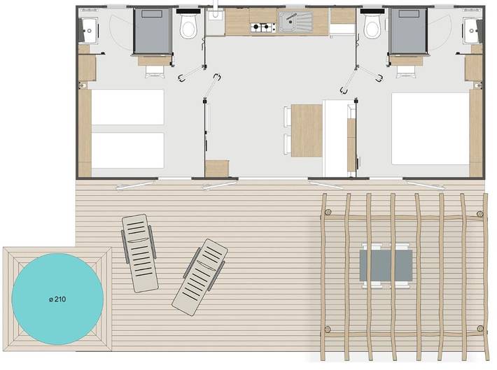 Camping pour 4 personnes, avec jardin ainsi que bassin pour enfant et piscine, adapté aux familles à Bonifacio - 2