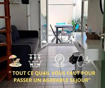 Gîte pour 4 personnes, avec terrasse dans Plage Robinson