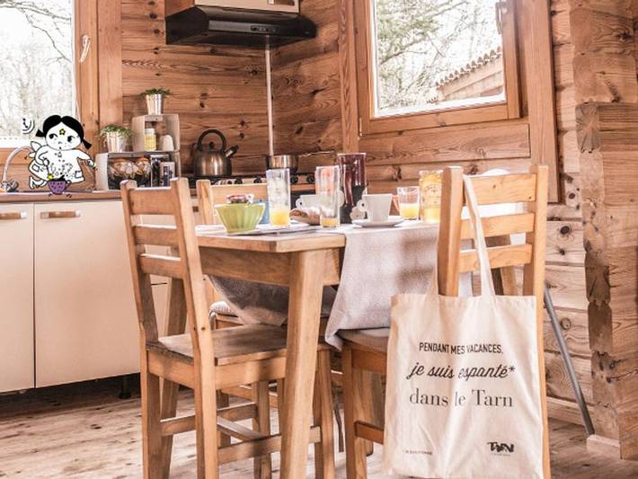 Camping Les Fées du Moulin - Chalet 5 persons - The Bright with a View – 35m² – - 2 bedrooms in Lisle-sur-Tarn, Albi region