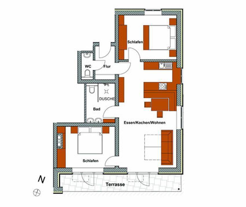 Appartement "4" - 2 slaapkamers, douche, wc, foto 13