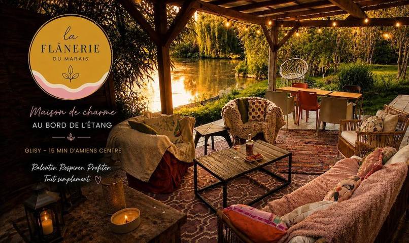 Location de vacances pour 6 personnes, avec Terrasse et Jardin ainsi que Vue sur le lac et Vue à Glisy