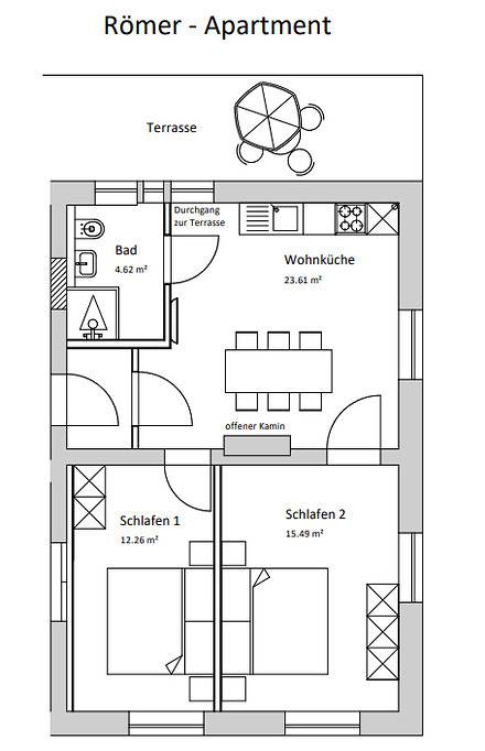 Ganze Ferienwohnung, Römer-Apartment im Herenhaus Rheinblick in Xanten, Niederrhein