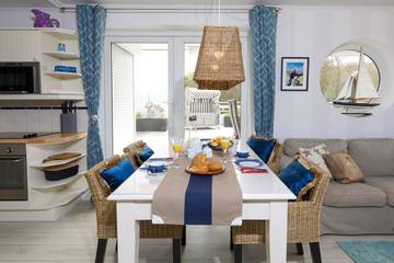 Ferienwohnung für 2 Personen, mit Sauna und Ausblick sowie Balkon, mit Haustier in Sahlenburg