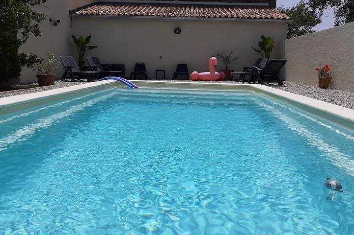 Maison de vacances pour 5 personnes, avec Terrasse ainsi que Jardin et Piscine