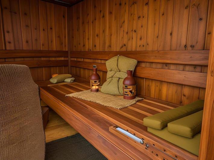 Ferienhaus für 2 Personen, mit Balkon und Sauna in Rhens