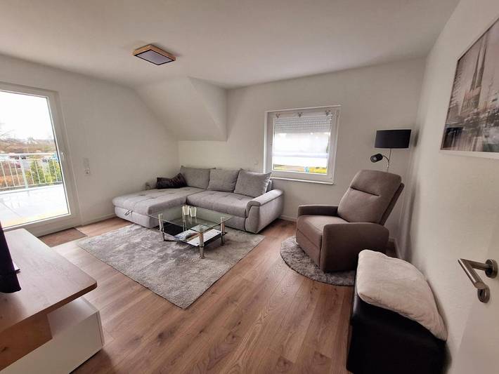 Ferienwohnung für 4 Personen, mit Balkon und Terrasse sowie Ausblick