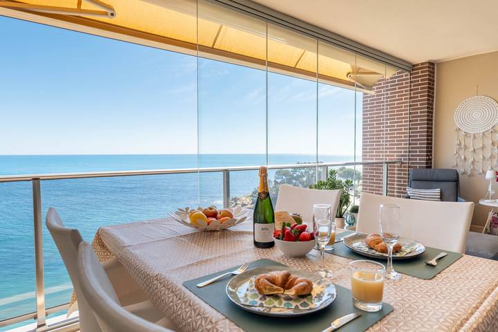 Vakantiewoning voor 2 personen, with kinderzwembad and terras as well as uitzicht op het meer and uitzicht op zee aan de Costa Blanca