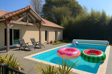 Cottage pour 7 personnes, avec jardin ainsi que piscine et vue à Sauveterre-de-Béarn