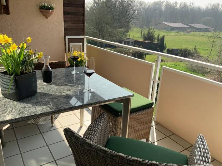 Ferienwohnung für 4 Personen, mit Ausblick und Garten, kinderfreundlich