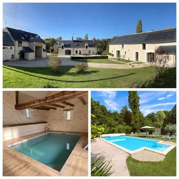 Gîte pour 20 personnes, avec piscine ainsi que jacuzzi et jardin à Saint-Branchs