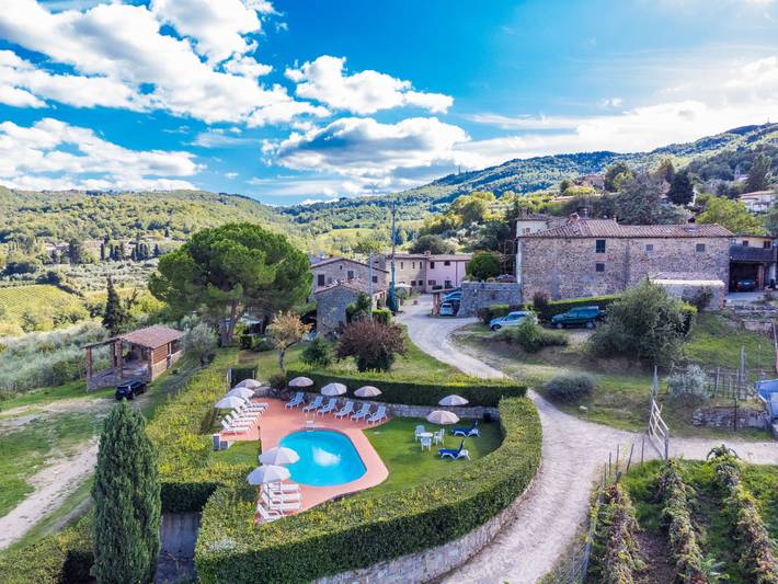 Appartamento per 2 persone, con Balcone e Terrazza nonché Giardino e Panorama a Greve In Chianti