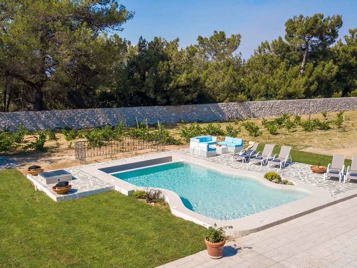 Ferienhaus für 6 Personen, mit Balkon und Terrasse sowie Garten und Pool in Koskinou