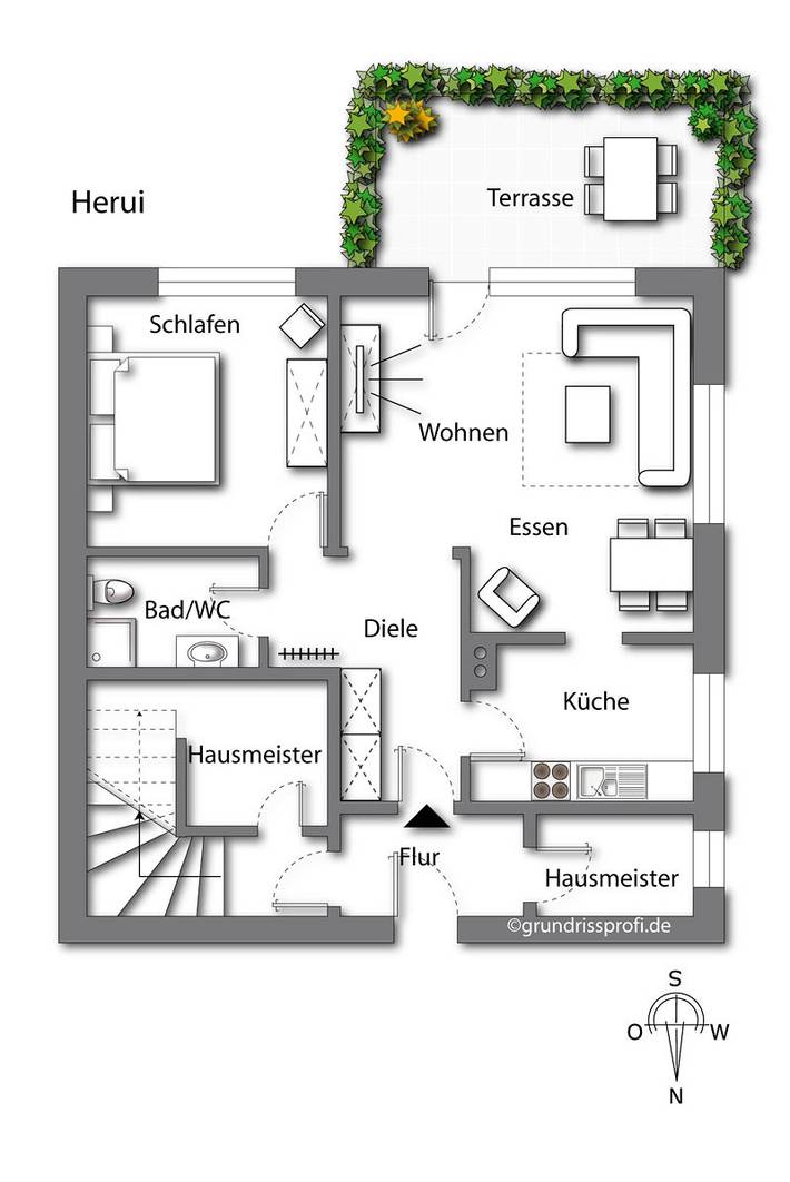 Ganze Ferienwohnung, Haus Antje - 2-Raum-Fewo Hermi in Büsum, Kreis Dithmarschen