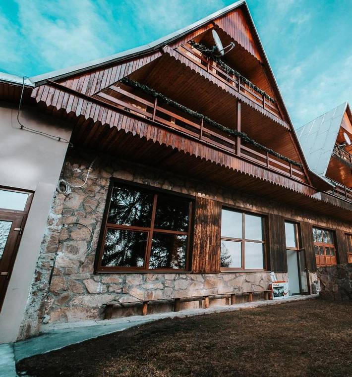 Chalet für 13 Personen, mit Balkon und Terrasse sowie Ausblick in der Slowakei