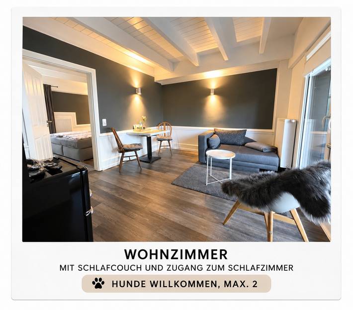 Ferienwohnung für 2 Personen, mit Balkon und Terrasse