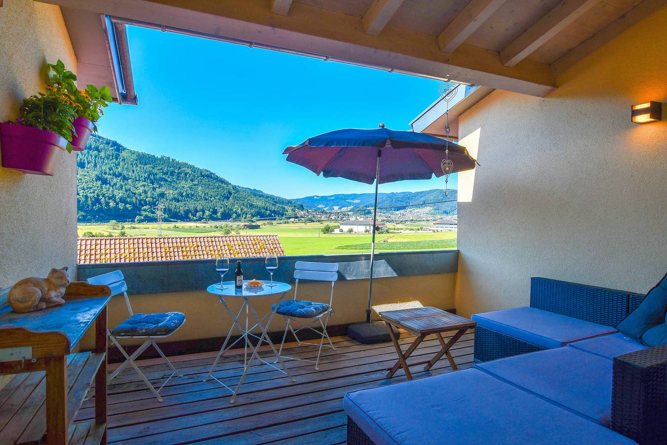 Ganze Wohnung, Apartment 'Zum Krummholz' mit Bergblick, Balkon und Wlan in Fischerbach, Kinzigtal