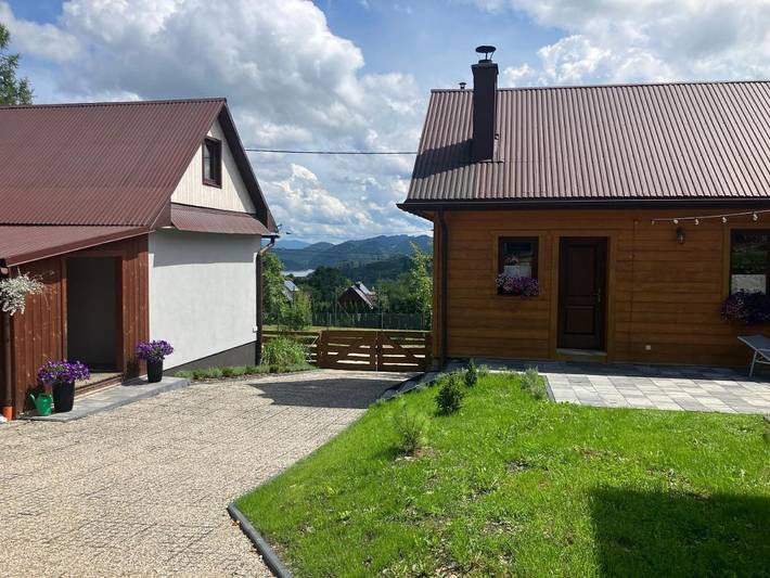 Domek letniskowy dla 6 osób, z ogród i widok oraz widok na jezioro w Jezioro Czorsztyńskie