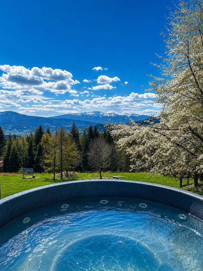 Gîte pour 6 personnes, avec Balcon et Terrasse ainsi que Jardin et Vue à Stryszawa