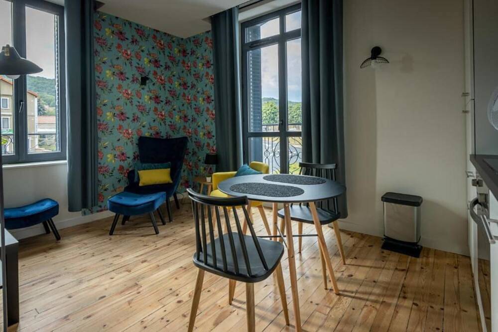 Entire apartment, 2-person air-conditioned 1-bedroom apartment near Aïga Resort Puy Chopine 101 in Châtel-Guyon, Riom region
