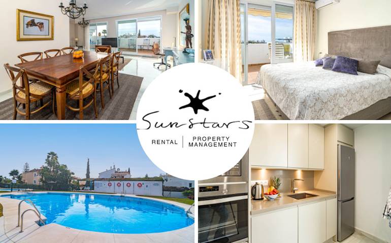 Apartamento para 8 personas, con Balcón y Terraza además de Jardín y Piscina para niños en El Paraíso