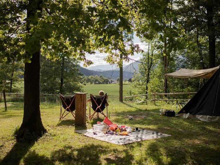 Forest Camping Mozirje - Unterkunft 3 personen - Glamping Hut Forest Bed in Untersteiermark