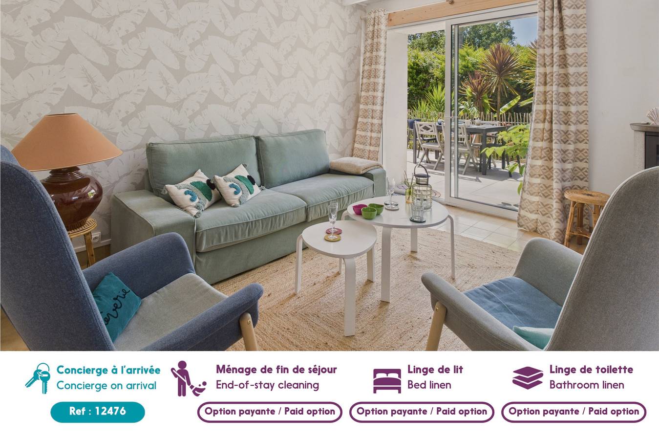 Grand jardin et terrasse - 4 adultes et 1 enfant in Fouesnant, Quimper region