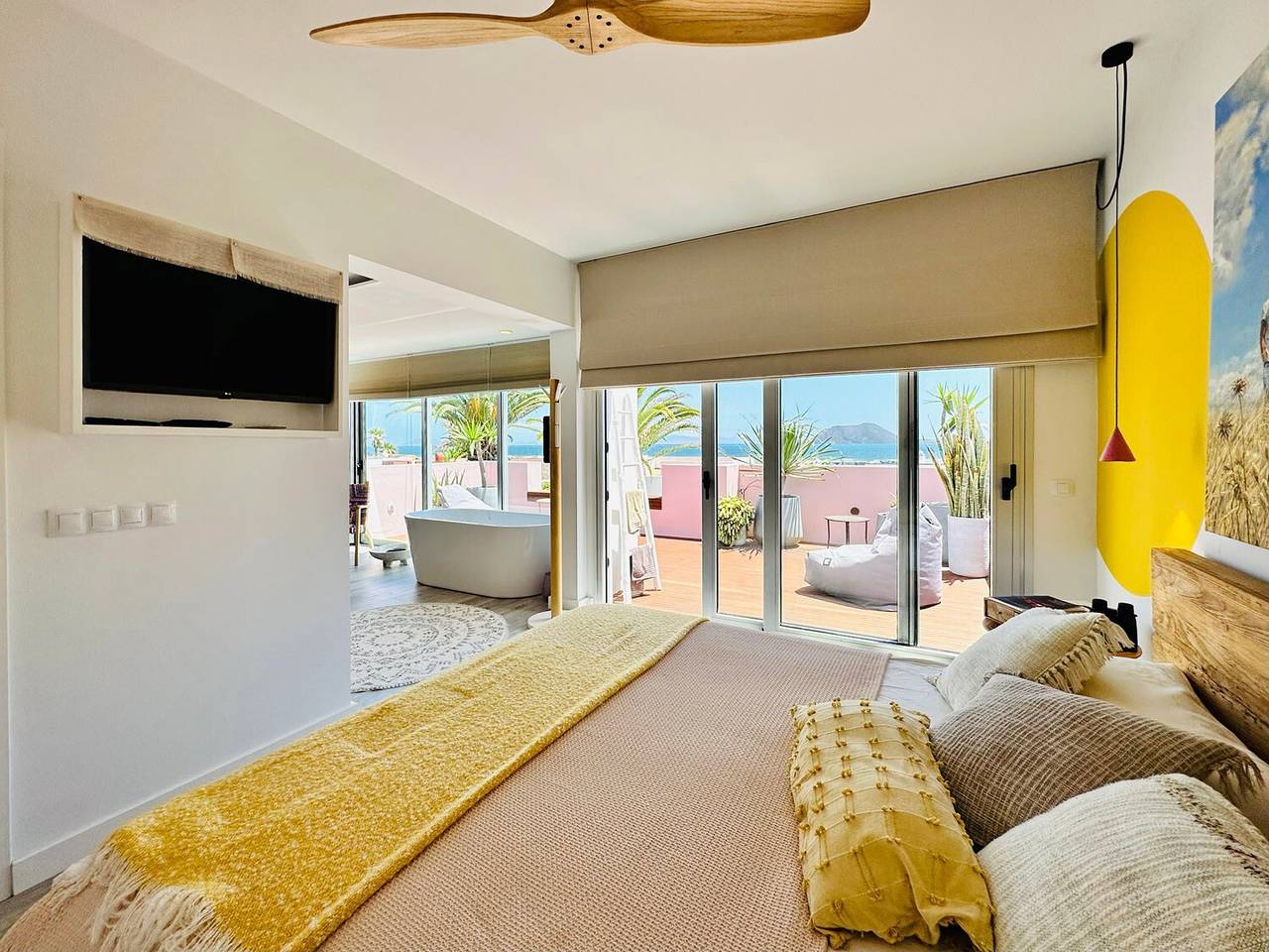 Ferienhaus "Casa Color" mit Meerblick, Privatem Pool und Wlan in Corralejo, La Oliva