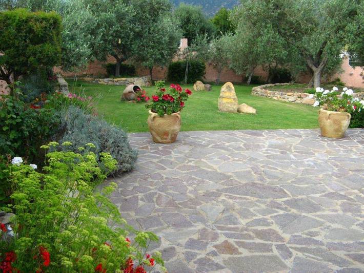 Villa Bruna mit Meer- und Bergblick, Garten in Solanas, Comune di Sinnai