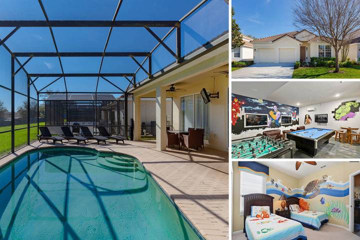 Willa dla 8 osób, z balkon/ taras i basen oraz basen dla dzieci w Floryda