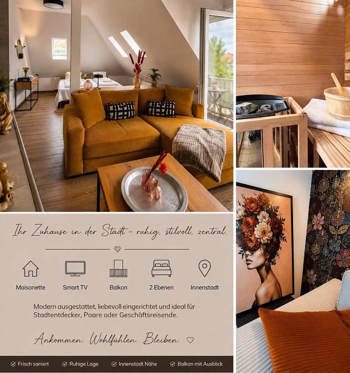 Ferienwohnung für 2 Personen, mit Balkon und Terrasse sowie Sauna und Ausblick in Wiehengebirge - 2