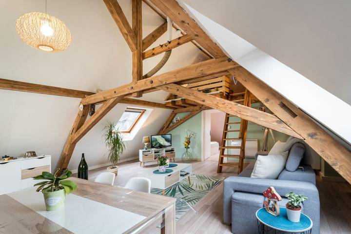 Ganze Wohnung, Geräumiges, modernes Apartment "Au Coeur De Notre Vallée" im Herzen von Munster in Münster im Elsass, Regionaler Naturpark Belchen der Vogesen