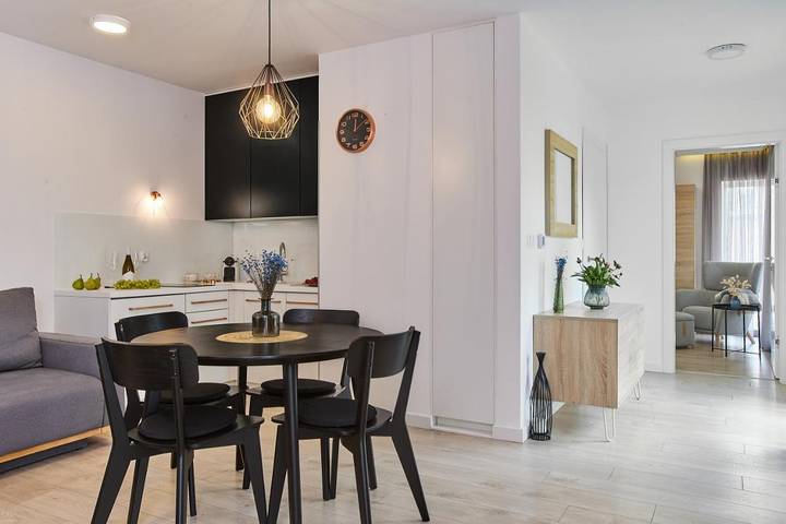 Apartament wakacyjny dla 2 osób, z widok i ogród w Niechorze