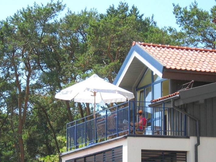 Ferienwohnung für 4 Personen, mit Balkon und Terrasse sowie Seeblick und Ausblick in Kurische Nehrung