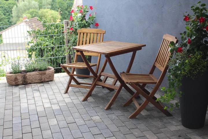 Ferienwohnung für 4 Personen, mit Terrasse und Garten sowie Ausblick in Michelstadt