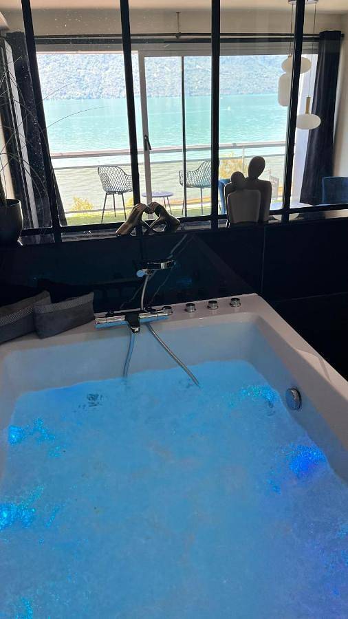 Gîte pour 2 personnes, avec vue sur le lac et sauna ainsi que vue et terrasse à Tresserve