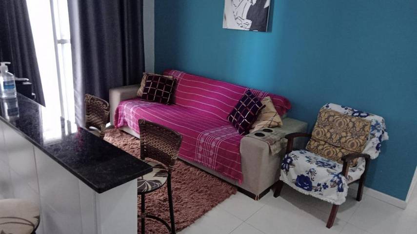 Casas e apartamentos de temporada para 5 pessoas, com balcão e vista, adaptado a crianças em Vila Mirim (Praia Grande)