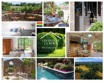 Maison de campagne pour 4 personnes, avec vue ainsi que jardin et piscine, animaux acceptés à Montcabrier