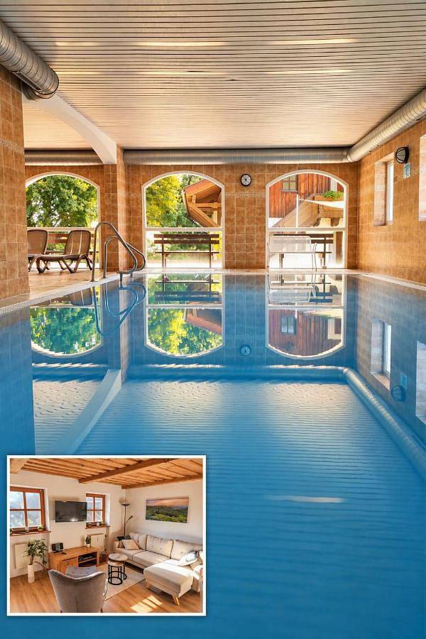 Ferienwohnung für 4 Personen, mit Terrasse und Garten sowie Pool und Sauna in Hauzenberg