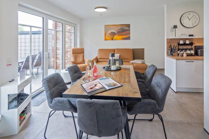 Appartement entier, Appartement de vacances pour 6 personnes avec terrasse in Westeraccumersiel, Dornum