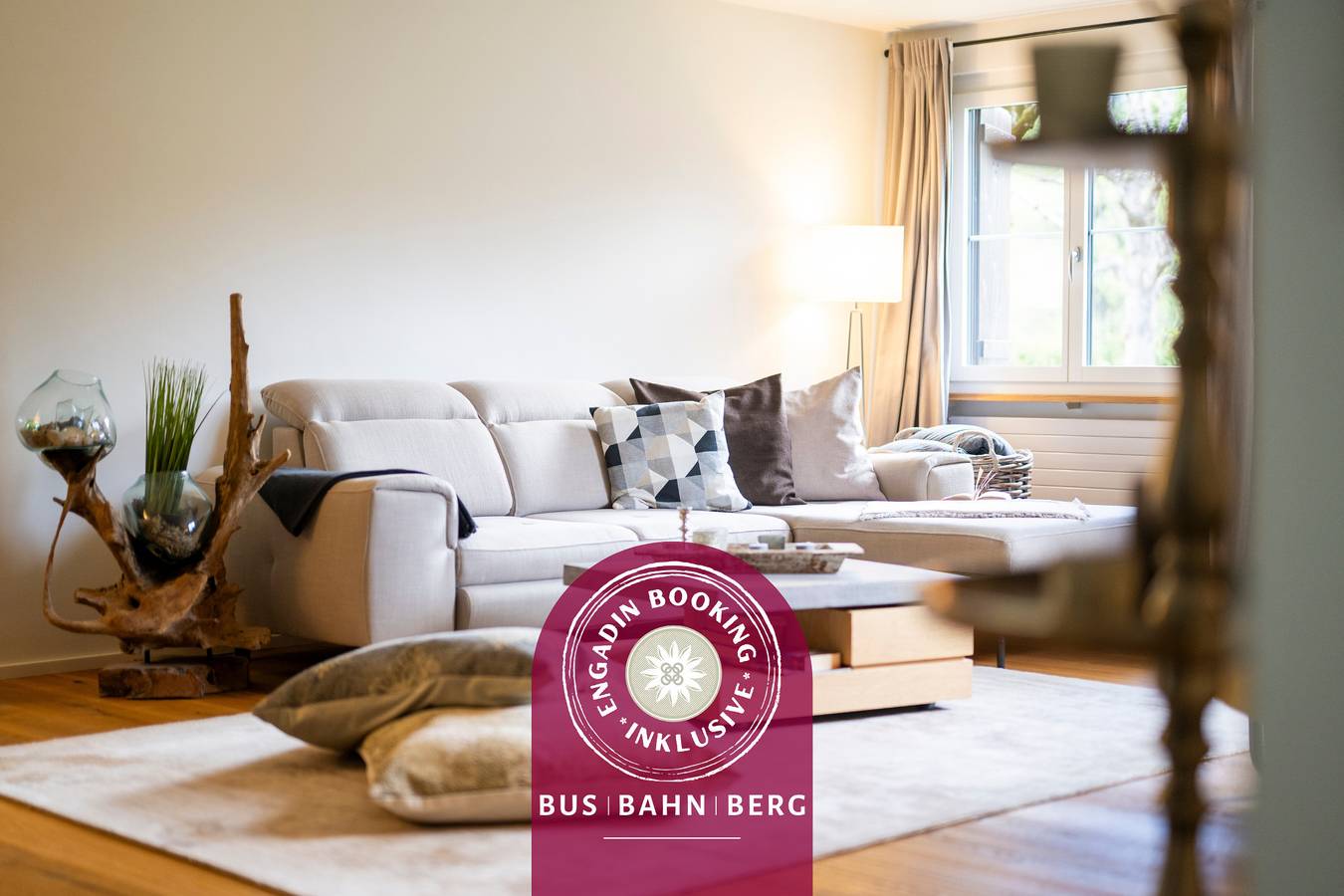 Ganze Wohnung, Chasa Valambrun 1001:  Hochwertig renovierte  2½-Zimmerwohnung gleich beim Golfplatz in Vulpera, Tarasp
