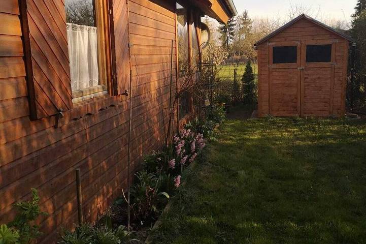 Blockhaus in der Uckermark – Gemütlicher Rückzugsort mit Terrasse und Garten in Potzlow, Oberuckersee