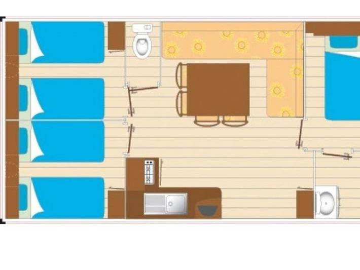 Mobil home pour 6 personnes, avec bassin pour enfant dans Serignan Plage - 3
