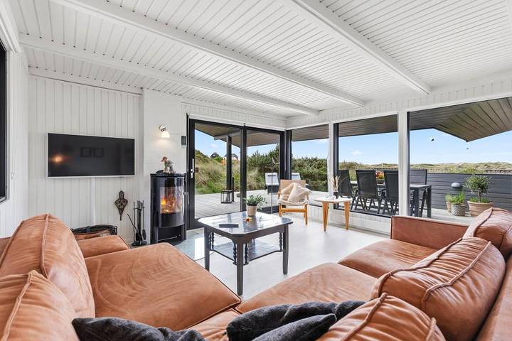 Ferienhaus mit Meerblick für 6 Personen, mit Balkon/Terrasse und Ausblick sowie Terrasse, mit Haustier in Vejers Strand - 4