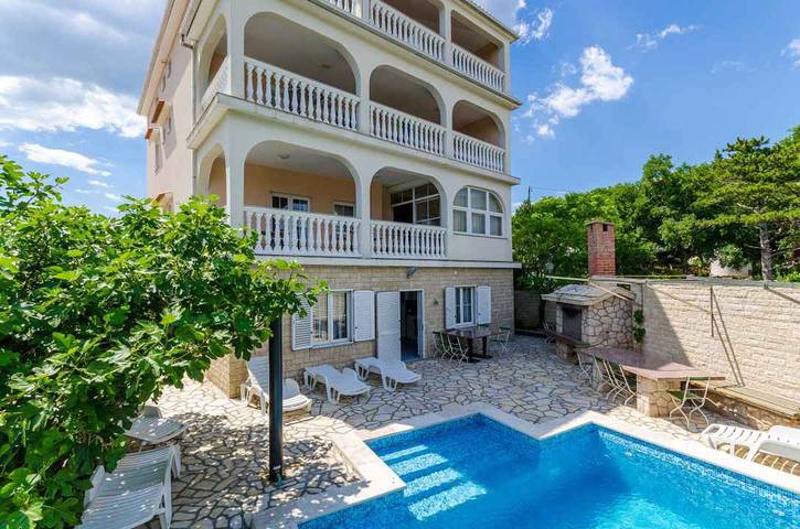 Studio dla 3 osób, z ogród i balkon w Crikvenica