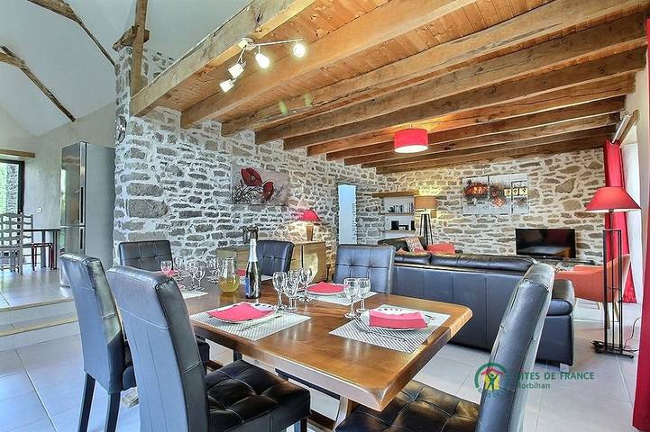 Gîte pour 6 personnes, avec Terrasse ainsi que Jardin et Sauna à Locoal-Mendon - 2